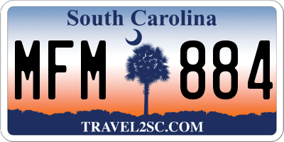 SC license plate MFM884