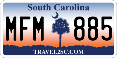 SC license plate MFM885