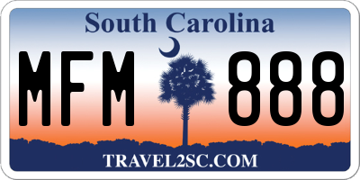 SC license plate MFM888