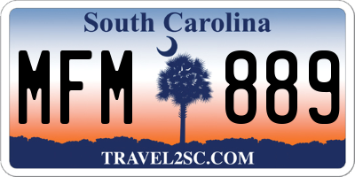 SC license plate MFM889