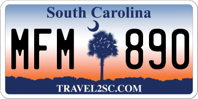 SC license plate MFM890