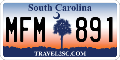 SC license plate MFM891