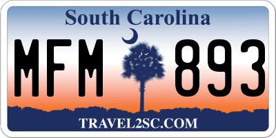 SC license plate MFM893