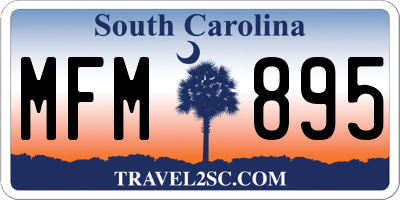 SC license plate MFM895
