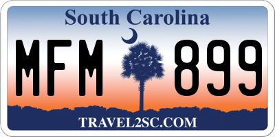 SC license plate MFM899