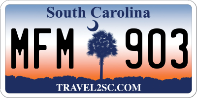 SC license plate MFM903