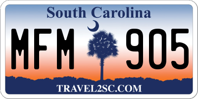 SC license plate MFM905