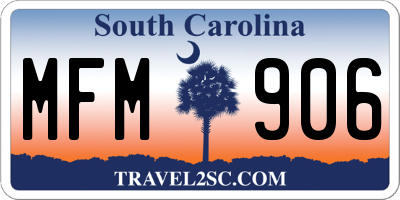 SC license plate MFM906
