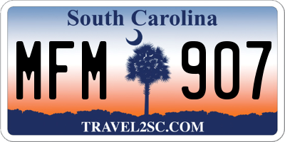 SC license plate MFM907
