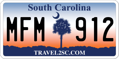SC license plate MFM912