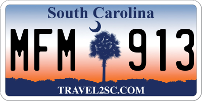 SC license plate MFM913