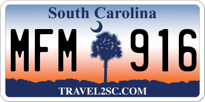 SC license plate MFM916