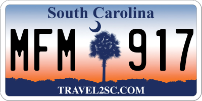 SC license plate MFM917
