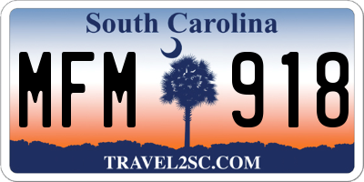 SC license plate MFM918