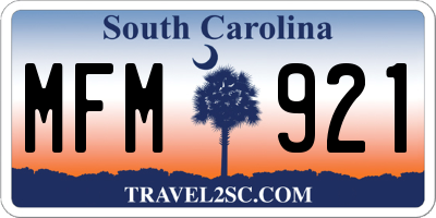 SC license plate MFM921
