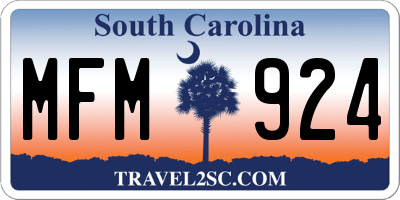 SC license plate MFM924