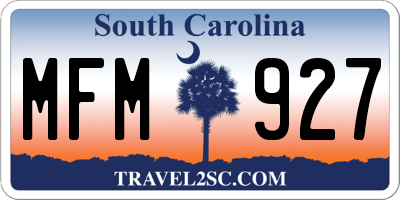 SC license plate MFM927