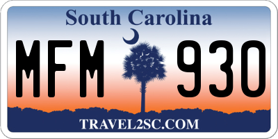 SC license plate MFM930