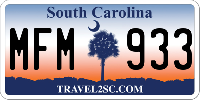 SC license plate MFM933