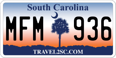 SC license plate MFM936
