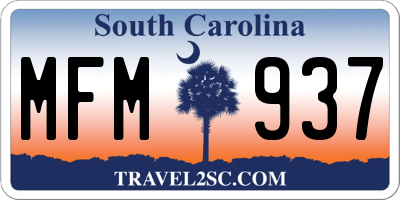 SC license plate MFM937