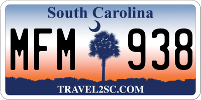 SC license plate MFM938