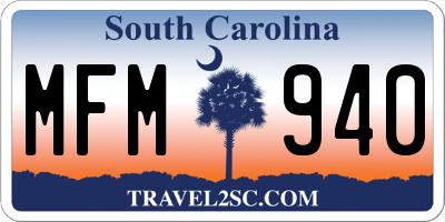 SC license plate MFM940
