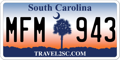 SC license plate MFM943