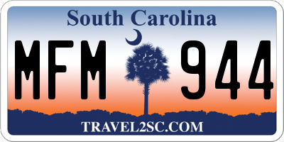 SC license plate MFM944