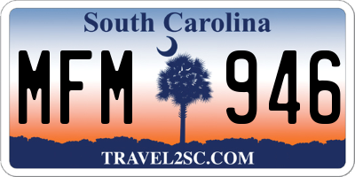 SC license plate MFM946