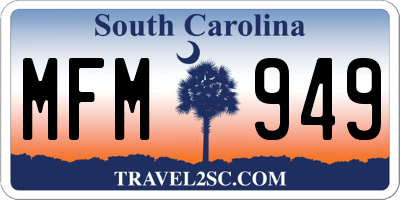 SC license plate MFM949