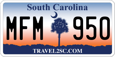 SC license plate MFM950