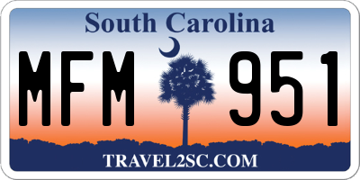 SC license plate MFM951
