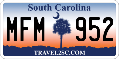 SC license plate MFM952
