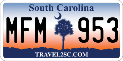 SC license plate MFM953