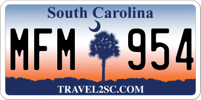 SC license plate MFM954