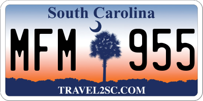 SC license plate MFM955