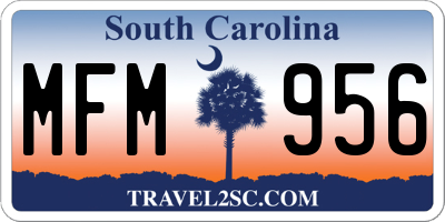 SC license plate MFM956