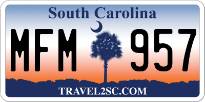 SC license plate MFM957