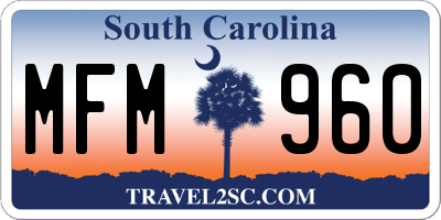 SC license plate MFM960