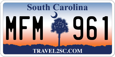 SC license plate MFM961