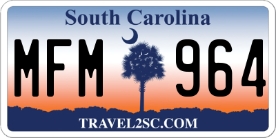 SC license plate MFM964