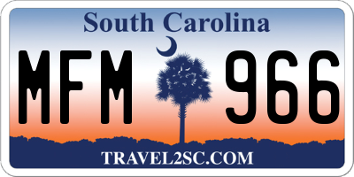 SC license plate MFM966