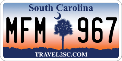 SC license plate MFM967