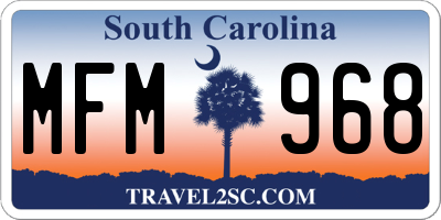 SC license plate MFM968