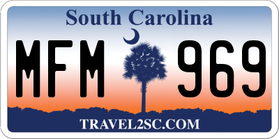 SC license plate MFM969