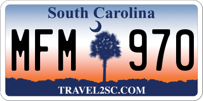 SC license plate MFM970