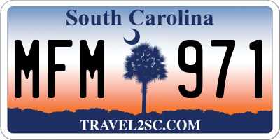 SC license plate MFM971