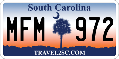 SC license plate MFM972