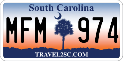 SC license plate MFM974